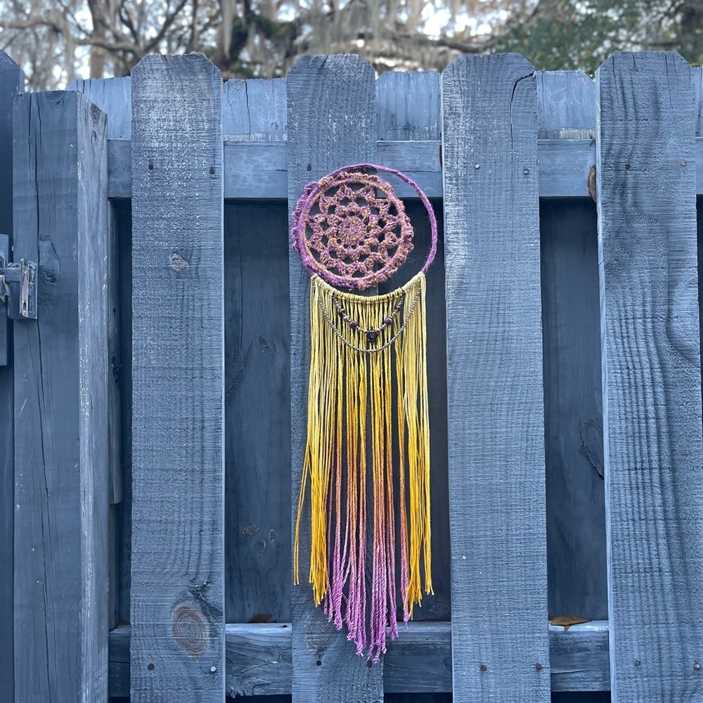Small Crocheted Boho Wall Hanging Dreamcatcher